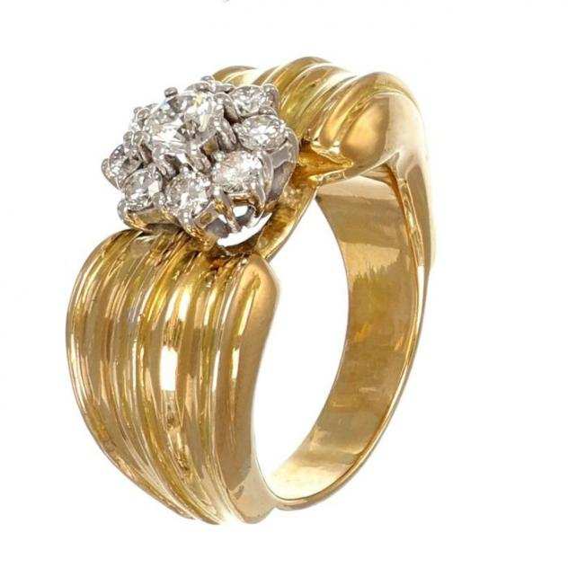 Anello - Oro bianco, Oro giallo, Diamanti 1.20 Ct 1.20ct. Diamante