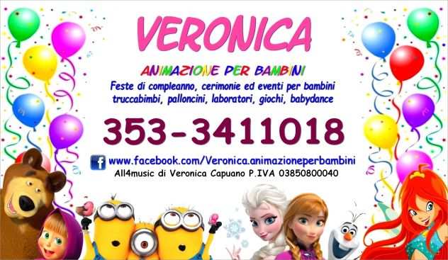 Animazione feste compleanni per bambini in Carmagnola Poirino Santena (TO)