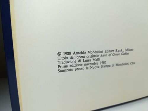 ANNA DI GREEN GABLES, Lucy Maud Montgomery, A. Mondadori, 1 Ed. 1980.