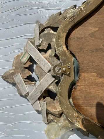 Antica specchiera cornice legno intagliato fine 800