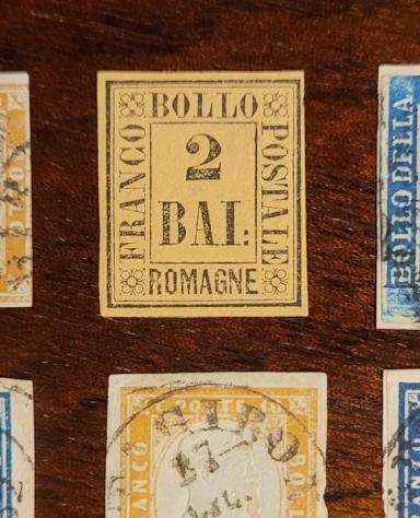 Antichi Stati italiani 18551861 - Lotto antichi stati Sicilia  Governo provvisorio delle Romagne con gomma originale Sardegna 