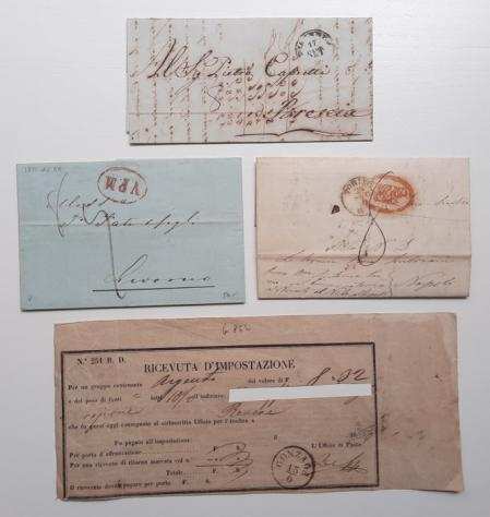 Antichi Stati italiani - 4 interessanti documenti di storia postale