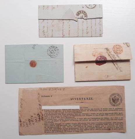 Antichi Stati italiani - 4 interessanti documenti di storia postale
