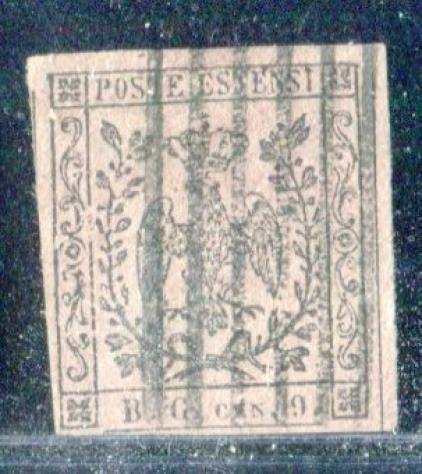 Antichi Stati italiani - Modena 18521859 - 1 lira, Governo Provvisorio 20 centesimi, Segnatasse giornali cent 9 - Sassone 11, 16, segnatasse giornali