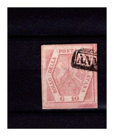Antichi Stati italiani - Napoli 1858 - due valori 10 gr I e II tavola - sassone 10, 11b