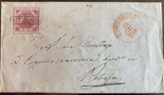 Antichi Stati italiani - Napoli 1860 - 2 gr. 7e su coperta di lettera da Ferrandina 8 p.ti - Sassone 7e