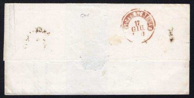 Antichi Stati italiani - Napoli 1861 - Lettera con 2gr azzurro, svolazzo quotSAN GERMANOquot  Raritagrave  Spedizione Gratuita - , Sassone n. 20b  svolazzo quotS