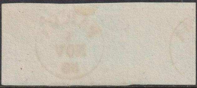 Antichi Stati italiani - Parma - I Em. 10 c. bianco striscia di orizzontale di 3 Sass 2 ben marginata usata rara e Spl