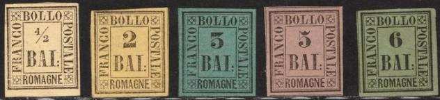Antichi Stati italiani - Romagna 1859 - Sassone N. 1 3 4 6 7