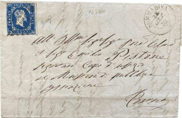 Antichi Stati italiani - Sardegna 18511852 - Lettera da Sommariva periziata - N.2