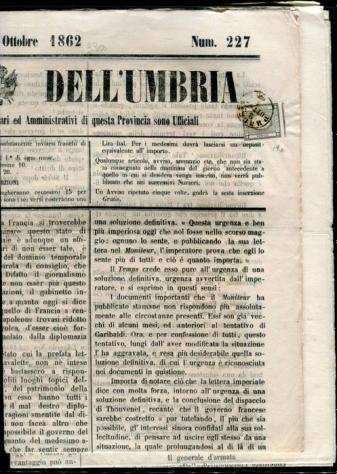 Antichi Stati italiani - Sardegna 1861 - 2 interessanti giornali completi - Sassone 19, 19e