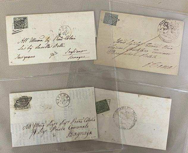 Antichi Stati italiani - Stato Pontificio - 4 belle lettere postali