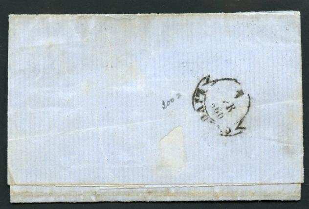 Antichi Stati italiani - Toscana 1860 - Lettera con 10 c. bruno con annullo di Portolongone (pt12) - Sassone N. 19