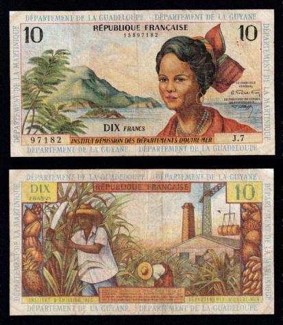 Antille francesi. - 10 Francs 1964 - Pick 8b