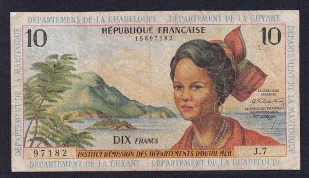 Antille francesi. - 10 Francs 1964 - Pick 8b