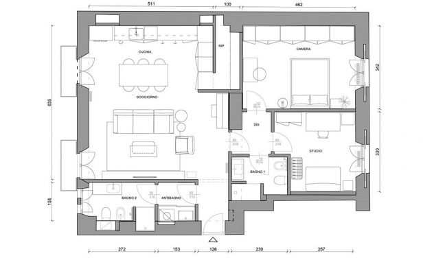 Appartamento 90 mq con ampio soggiorno - (MI)