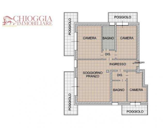 Appartamento di 80 msup2 con 4 locali in vendita a Chioggia
