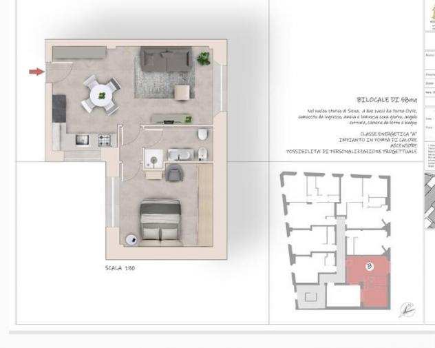 Appartamento in vendita a Siena 64 mq Rif 1046964