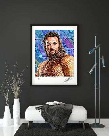 Aquaman V2 - 1 originale di Raffaele De Leo - Giclegravee Fine art - pop art - francobollo limitato 130 2023 - 2022