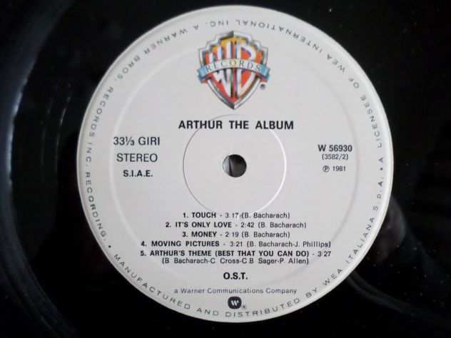 ARTHUR The Album OST - LP  33 giri 1981 WEA Italy