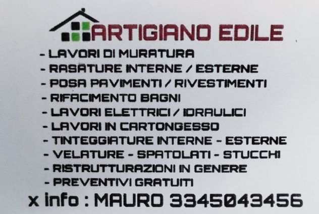 ARTIGIANO EDILE tel 3345043456