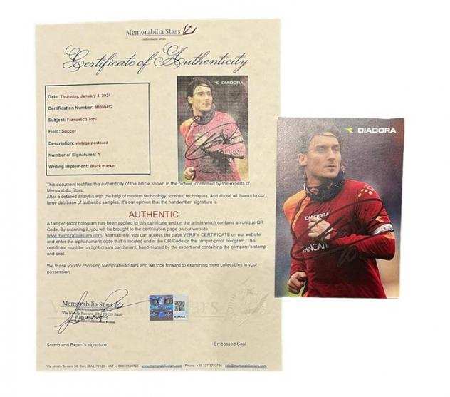 AS Roma - Campionato italiano di calcio - Francesco Totti - Cartolina vintage