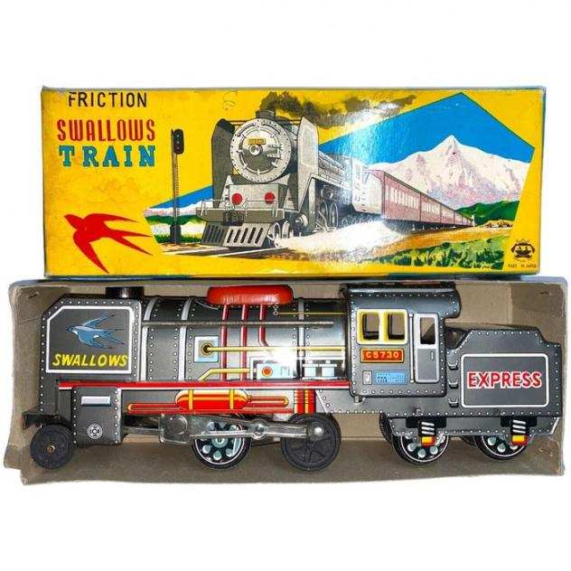 Asakusa Toy - Trenino giocattolo di latta Swallows Train  Friction - 1960-1970 - Giappone