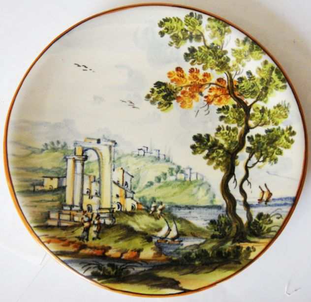 Ascoli Piceno-Piatto parete-ceramica dipinta a mano-1960 ca.