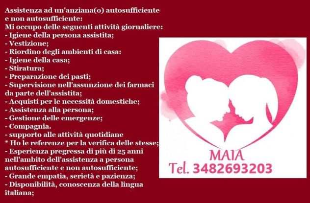 ASSISTENTE FAMILIARE  BADANTE  PULIZIE A ORE