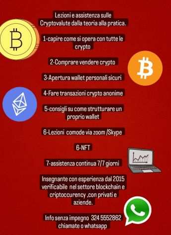 Assistenza lezioni cryptovalute Bitcoinconsulenza