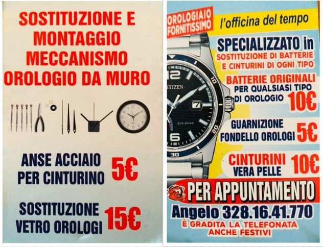 Assistenza, riparazione e revisione orologi