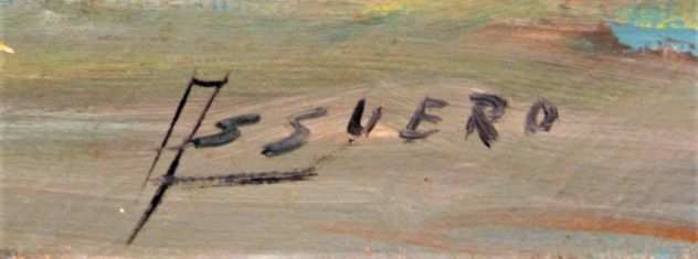 Assuero Fogli pittore olio su tela Lago di Garda 1965