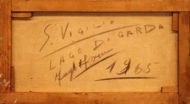 Assuero Fogli pittore olio su tela Lago di Garda 1965