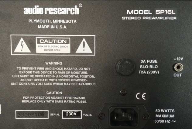 Audio Research SP16L SP 16
