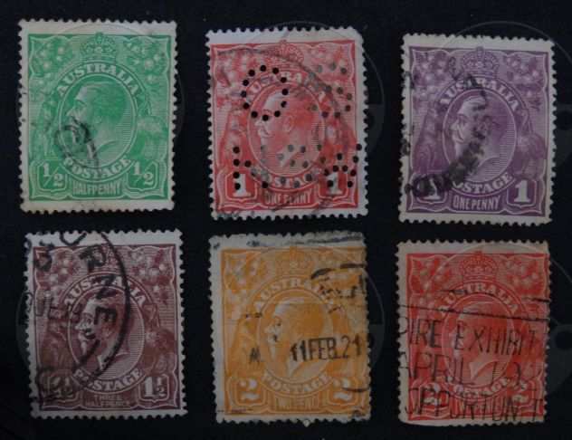 AUSTRALIA 1890-2010 Lotto di 19 francobolli