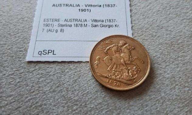 Australia. Sovereign 1878 M sterlina San giorgio, Victoria