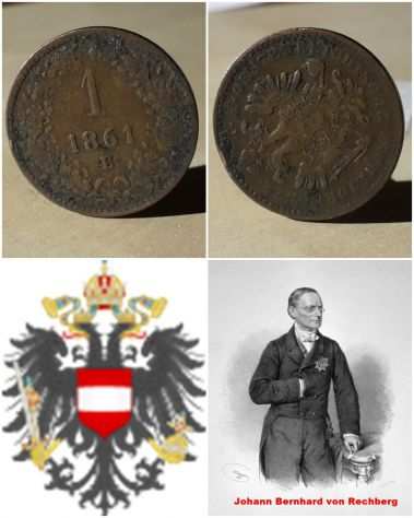 Austria, 1 kreuzer 1861.