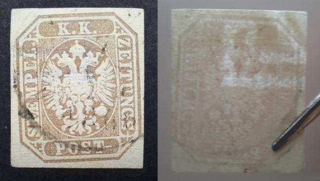 Austria 1863 - 1,05 euro timbro di giornale con filigrana