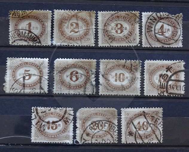 AUSTRIA 1900-1909 Lotto di 55 francobolli