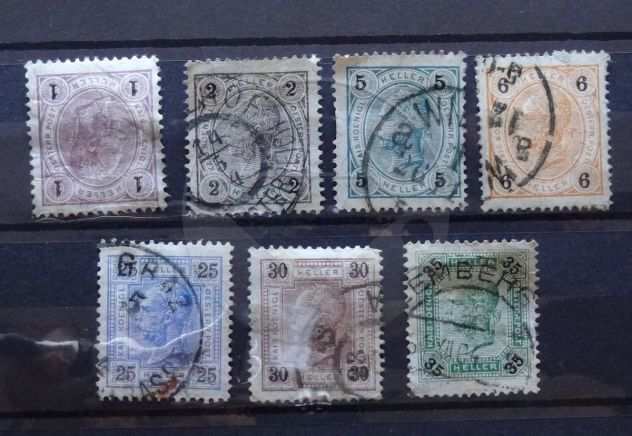 AUSTRIA 1900-1909 Lotto di 55 francobolli