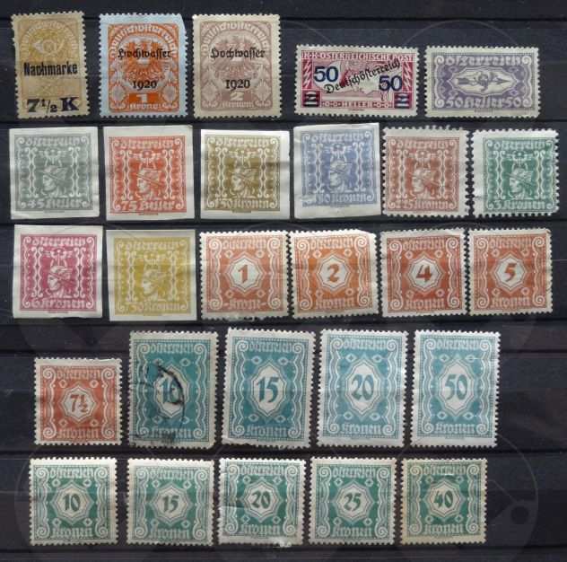 AUSTRIA 1921-1934 Lotto di 87 francobolli