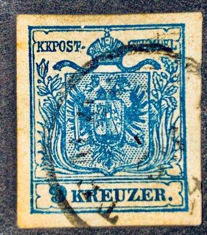 Austria - Austria 9 kreuzer 1850 Classificato e timbro Richter