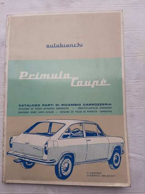AUTOBIANCHI PRIMULA COUPE ANNO 1966 CATALOGO CARROZZERIA ORIGINALE