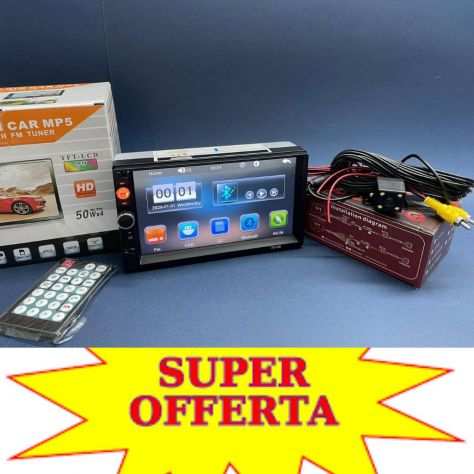 Autoradio 1din 7quot motorizzato(mirror link)USB Bluetooth Aux radio video
