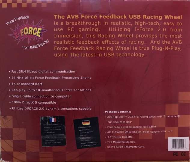 AVB Force Feedback USB Racing Wheel