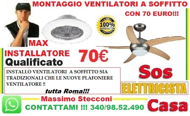 Ventilatore a soffitto montaggio Roma 