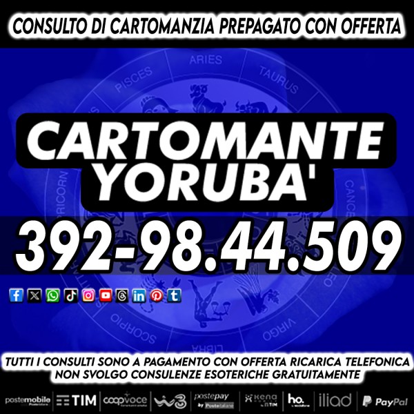 La serenità esiste per tutti! Contattami e la troveremo insieme! il Cartomante Yorubà