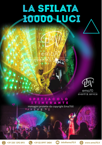 GRAN GALA’ IN BIANCO – EVENTO UNICO IN ITALIA – COSTUMI SCENOGRAFICI – SFILATA LUMINOSA PER LE VIE DELLA TUA CITTA’ - EVENTI DI PIAZZA – EVENTI AZIENDALI – EVENTI PRIVATI – EVENTI PUBBLICI