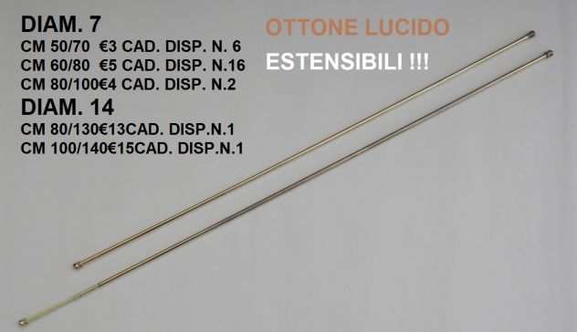 Bacchette per tende Estensibili in Ottone Lucido