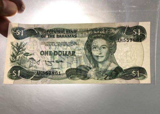 Bahamas - 1 and 5 Dollars L.1974 - Pick 43b and 45b